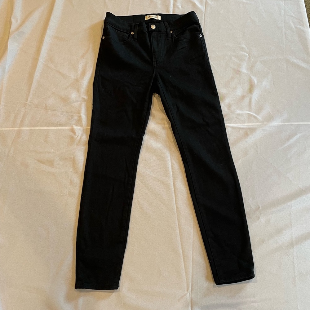 Madewell 9" High Rise Skinny Jeans Black Sz 37 J6547 Stretch Tencel Lunar